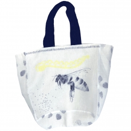 Linen shopping bag - Motif Abeille Cherie - Bee- Le Pompon - Photo @GARANCE CASSIEN