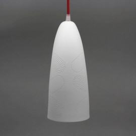 Porcelain cone ceiling light - White - big - oblong - Atelier bog- Photo © Brice Corbizet