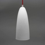 Suspensions cône en porcelaine - Blanc - grand - obliques - Atelier bog- Photo © Brice Corbizet
