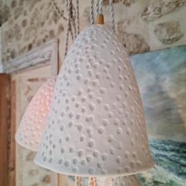 Lampe baladeuse gros pois Domnine, fil tressé écru - grande matte - Myriam AIT AMAR - Photo ©GARANCE CASSIEN